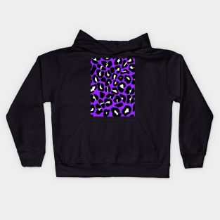 Purple Leopard Spots Print Large Kids Hoodie